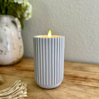 Gray Cement Glow Pillar Candle