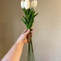 Real Touch White Long Stem Tulips