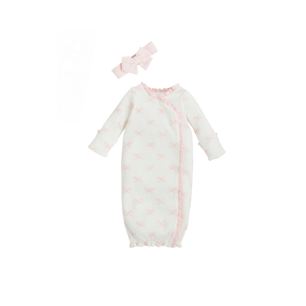 Mud Pie Bow Take-Me-Home Set - Pink Bow Print