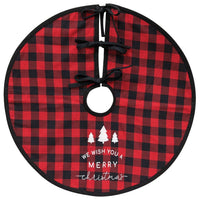 Red and Black Buffalo Check Merry Christmas Tree Skirt