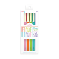 Fine Lines Colored Gel Pens - Set of 6