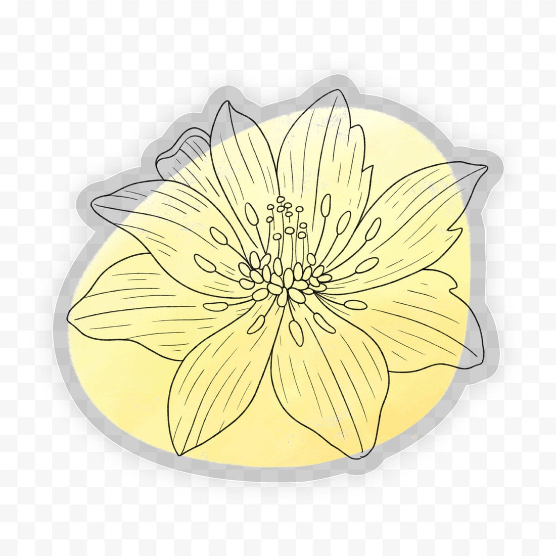 Yellowbird Magnolia Abstract - Botanical Clear Sticker