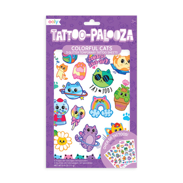 Ooly Tattoo-palooza Temporary Glitter Tattoo: Colorful Cats