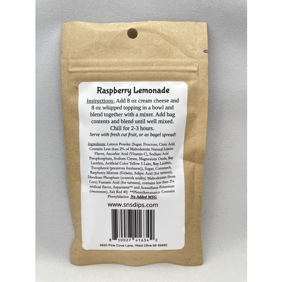 Raspberry Lemonade Dip Mix