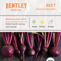 Beets, Detroit Dark Red Seed Packet (Beta vulgaris)