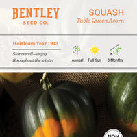 Squash, Acorn Table Queen Seed Packet (Cucurbita pepo)