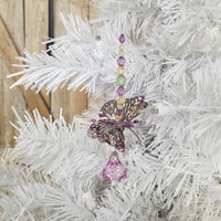 Beaded Butterfly Drop Ornament
