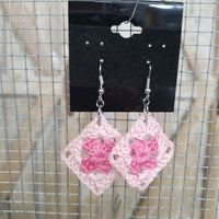 Multi Pink Diamond Crochet Earrings