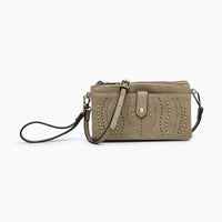 Ayra Studded Wristlet/Wallet - Dusty Green