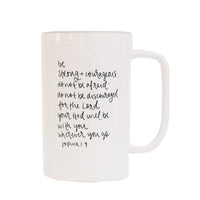 Be Strong and Courageous Tall Speckled Coffee Mug