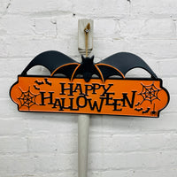 Happy Halloween Metal Bat Sign