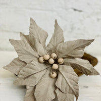 Tan Poinsettia Pick