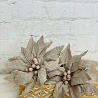 Tan Poinsettia Pick