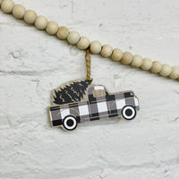 Black Buffalo Check Truck Garland