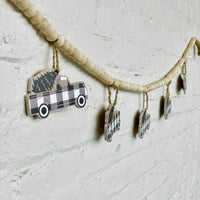 Black Buffalo Check Truck Garland