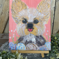Yorkie Sticking Out Tongue Painting