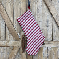 Ticking Poinsettia Holiday Stocking
