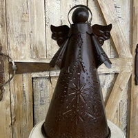 Metal Votive Cut-Out Angel