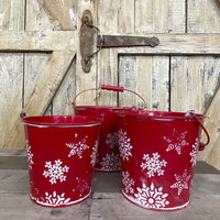 Red Snowflake Bucket