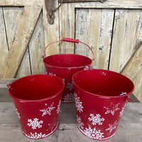Red Snowflake Bucket