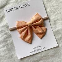 Sailor Bow Headband - Peach Floral