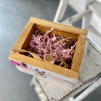 Handcrafted Small Wooden Bunny Box With Bow