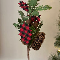 Holiday Pick with Pinecones and Bells