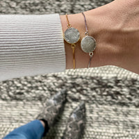 Slider Bracelet - Clear Druzy