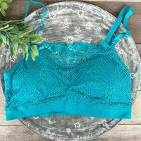 Coobie Lace Coverage Cami Bra - Turquoise