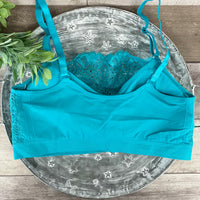 Coobie Lace Coverage Cami Bra - Turquoise