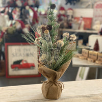 Flocked Pine Tree Decor