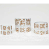 Gala White/Gold Concrete Pot