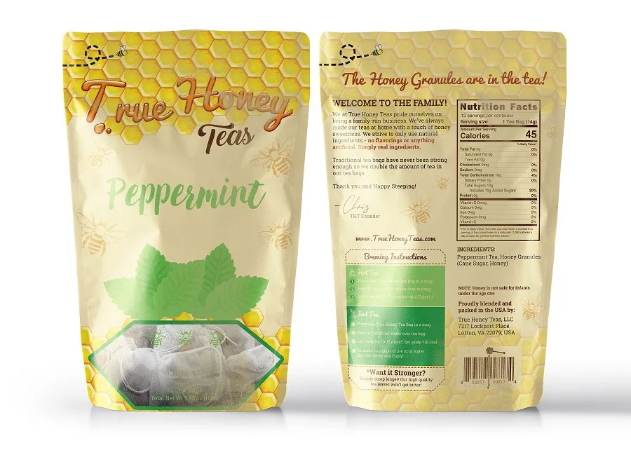 True Honey Peppermint Tea Bags - 12 Count