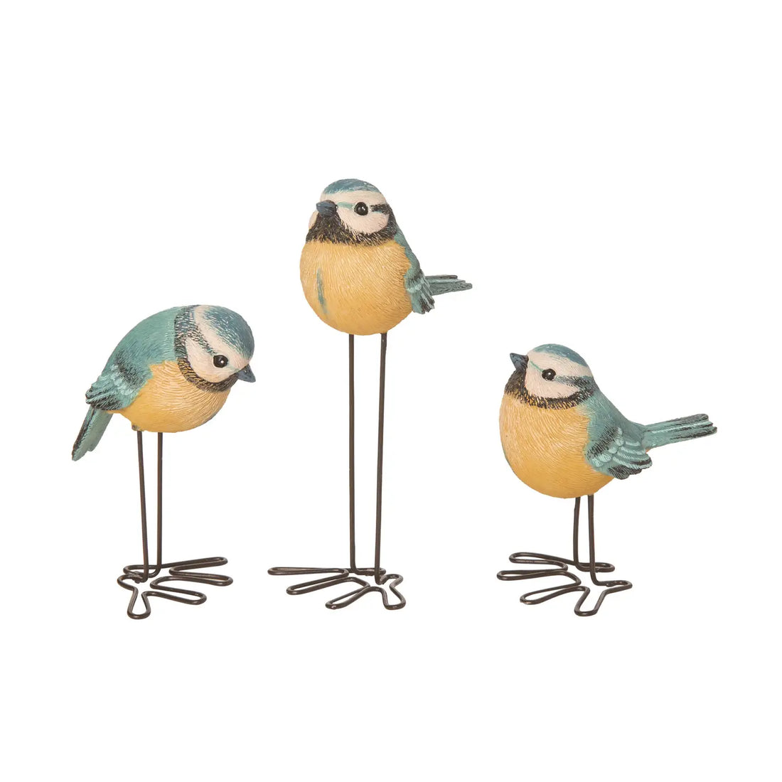 Resin Multicolor Tall Titmouse Birds - 6.25"
