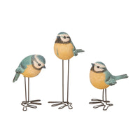 Resin Multicolor Tall Titmouse Birds - 6.25"