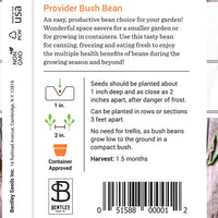 Beans, Provider Bush Bean Seed Packet (Phaseolus vulgaris)