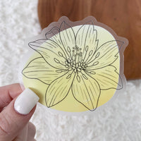 Yellowbird Magnolia Abstract - Botanical Clear Sticker