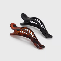 Kitsch Flat Lay Claw Clip 2pc Curved- Black & Tort