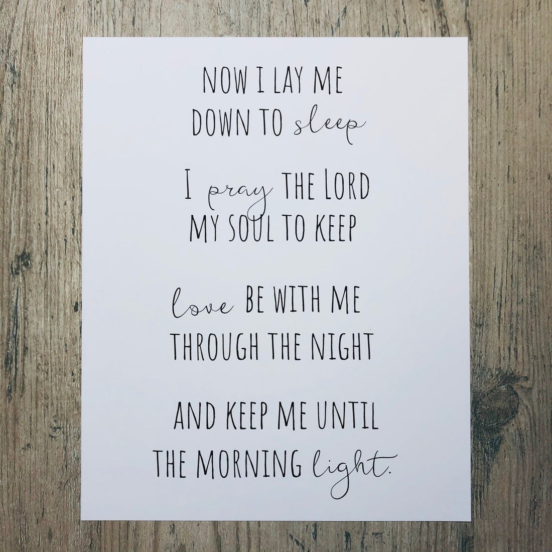 Now I Lay Me Down To Sleep Nursery Print