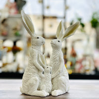 White Rabbit Family Figurine