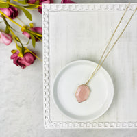 Gold Rose Quartz Necklace