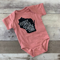 Cutest Little Cheese Curd Onesie - Dusty Pink