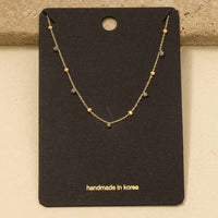 Dainty Mix Bead Charm Necklace: Peach