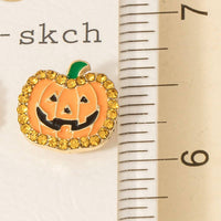 Halo Set Jack O Lantern Stud Earrings