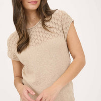 Eyelet Sweater - Light Khaki