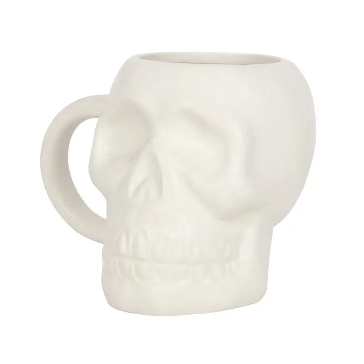 Matte White Skull Mug