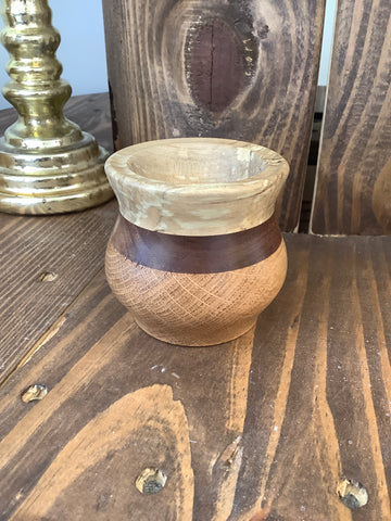 Small Wooden Bowl - Tricolor