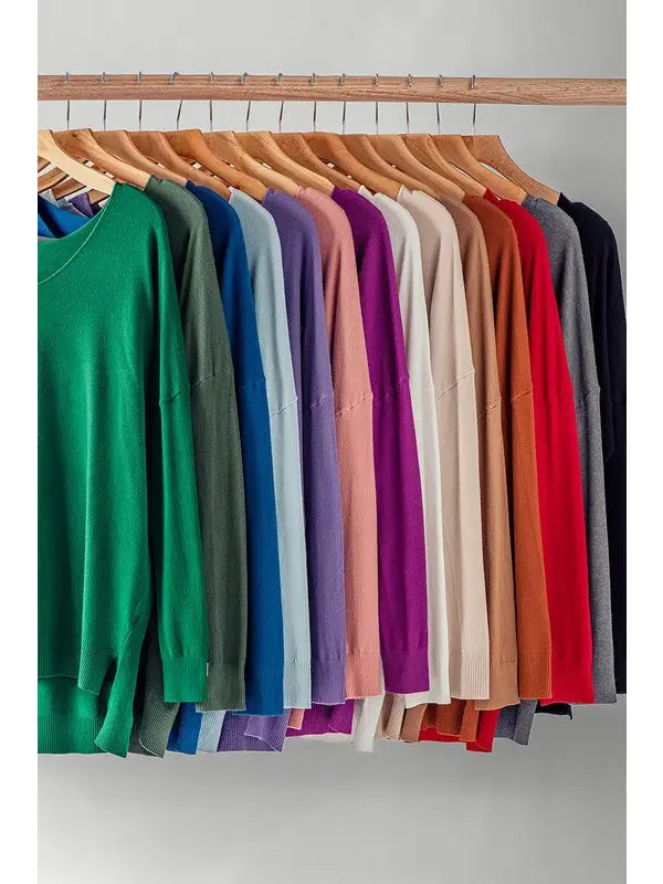 High-Low Tunic Sweater - Choose Color