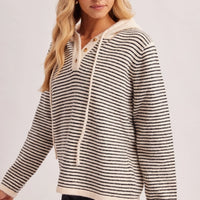 Twilight Stripe Henley Sweater