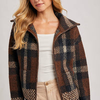 Plaid Knit Jacket